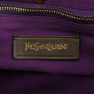 Yves Saint Laurent Dark Green Purple Leather Muse Two Bag