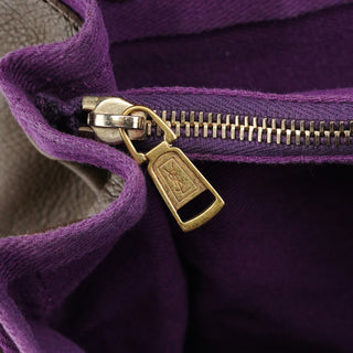 Yves Saint Laurent Dark Green Purple Leather Muse Two Bag