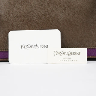 Yves Saint Laurent Dark Green Purple Leather Muse Two Bag