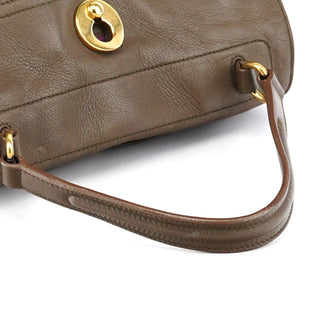 Yves Saint Laurent Dark Green Purple Leather Muse Two Bag