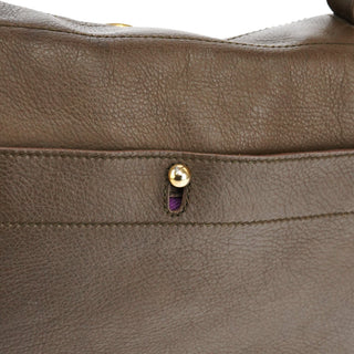 Yves Saint Laurent Dark Green Purple Leather Muse Two Bag