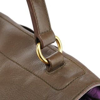 Yves Saint Laurent Dark Green Purple Leather Muse Two Bag