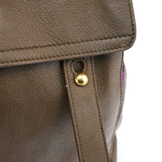 Yves Saint Laurent Dark Green Purple Leather Muse Two Bag