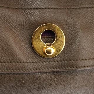 Yves Saint Laurent Dark Green Purple Leather Muse Two Bag