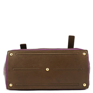 Yves Saint Laurent Dark Green Purple Leather Muse Two Bag