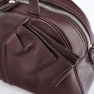 Yves Saint Laurent Dark Purple Leather Bow Tote Bag