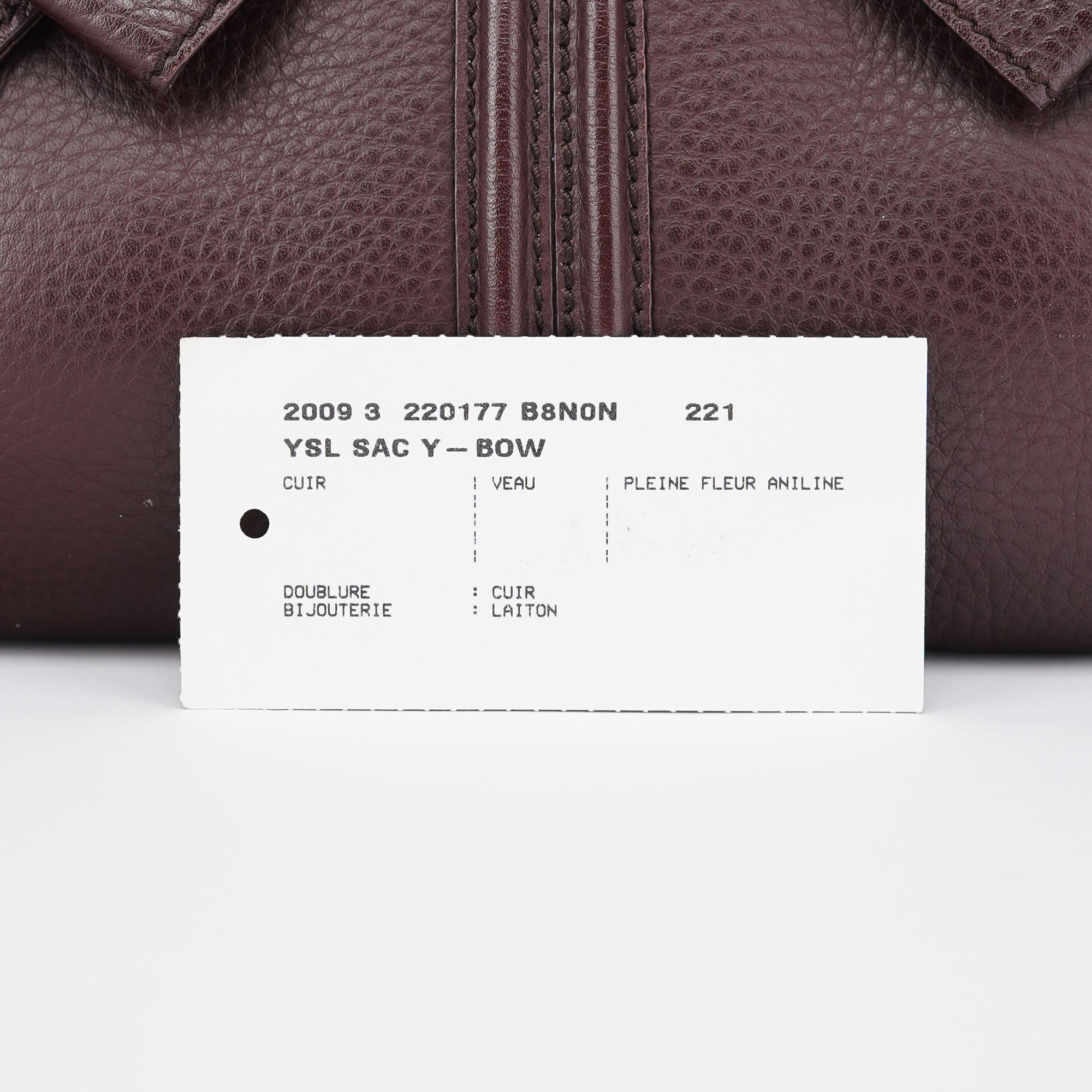 Yves Saint Laurent Dark Purple Leather Bow Tote Bag