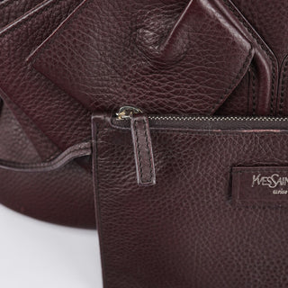 Yves Saint Laurent Dark Purple Leather Bow Tote Bag