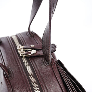 Yves Saint Laurent Dark Purple Leather Bow Tote Bag