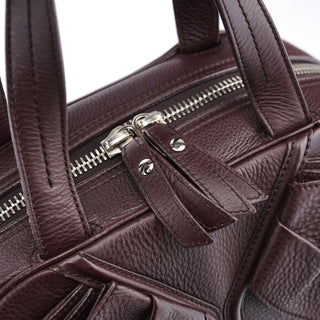 Yves Saint Laurent Dark Purple Leather Bow Tote Bag