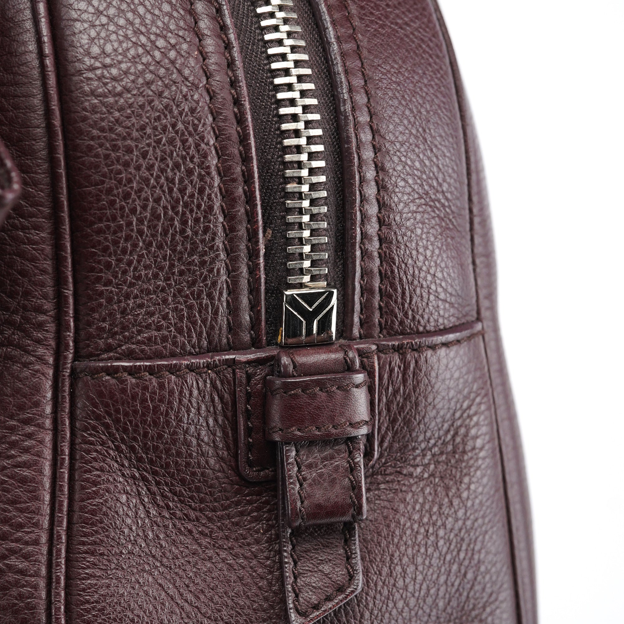 Yves Saint Laurent Dark Purple Leather Bow Tote Bag