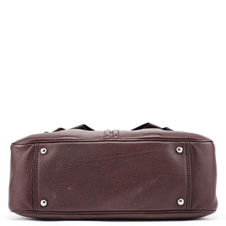 Yves Saint Laurent Dark Purple Leather Bow Tote Bag