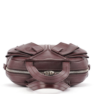 Yves Saint Laurent Dark Purple Leather Bow Tote Bag