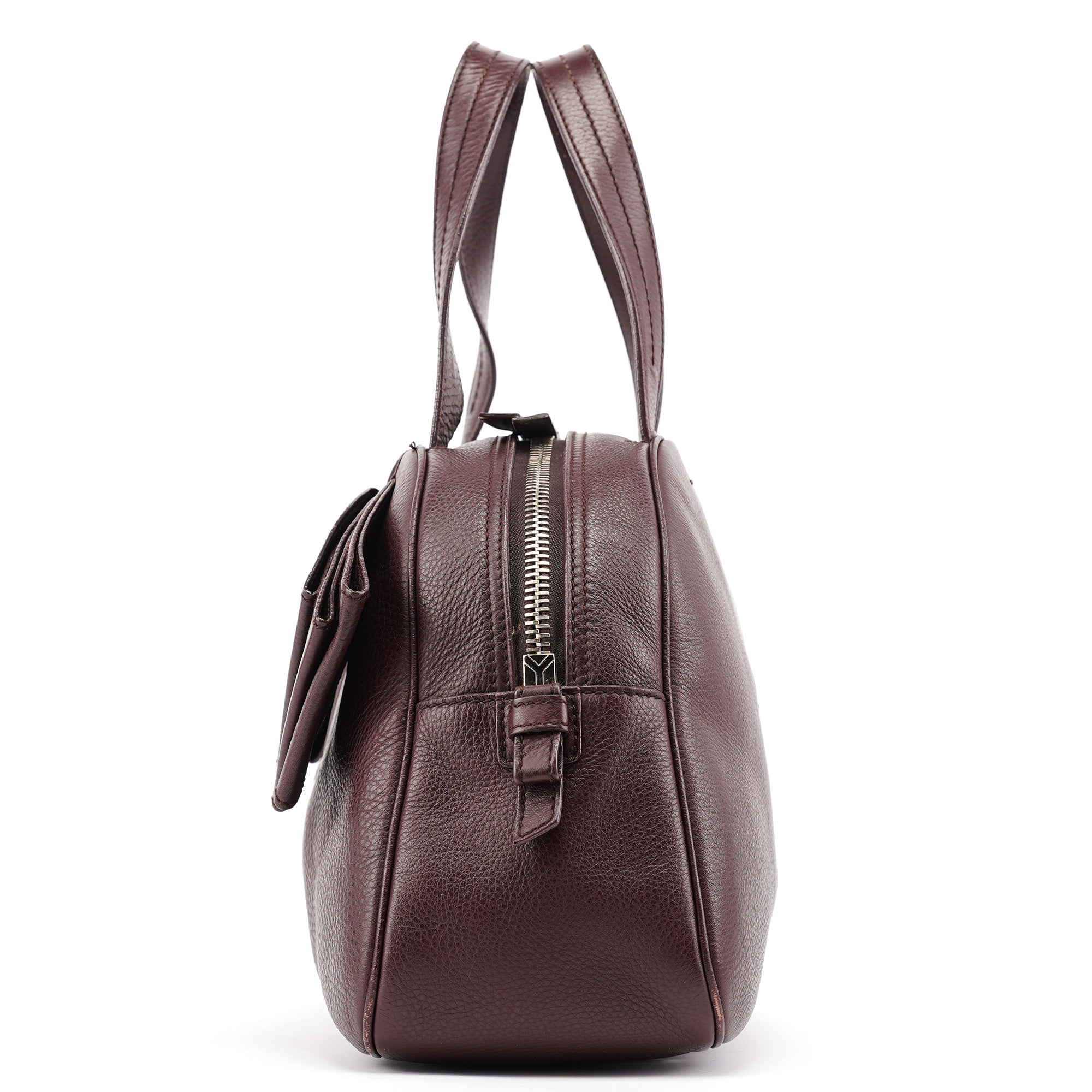 Yves Saint Laurent Dark Purple Leather Bow Tote Bag
