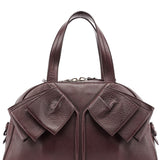 Yves Saint Laurent Dark Purple Leather Bow Tote Bag
