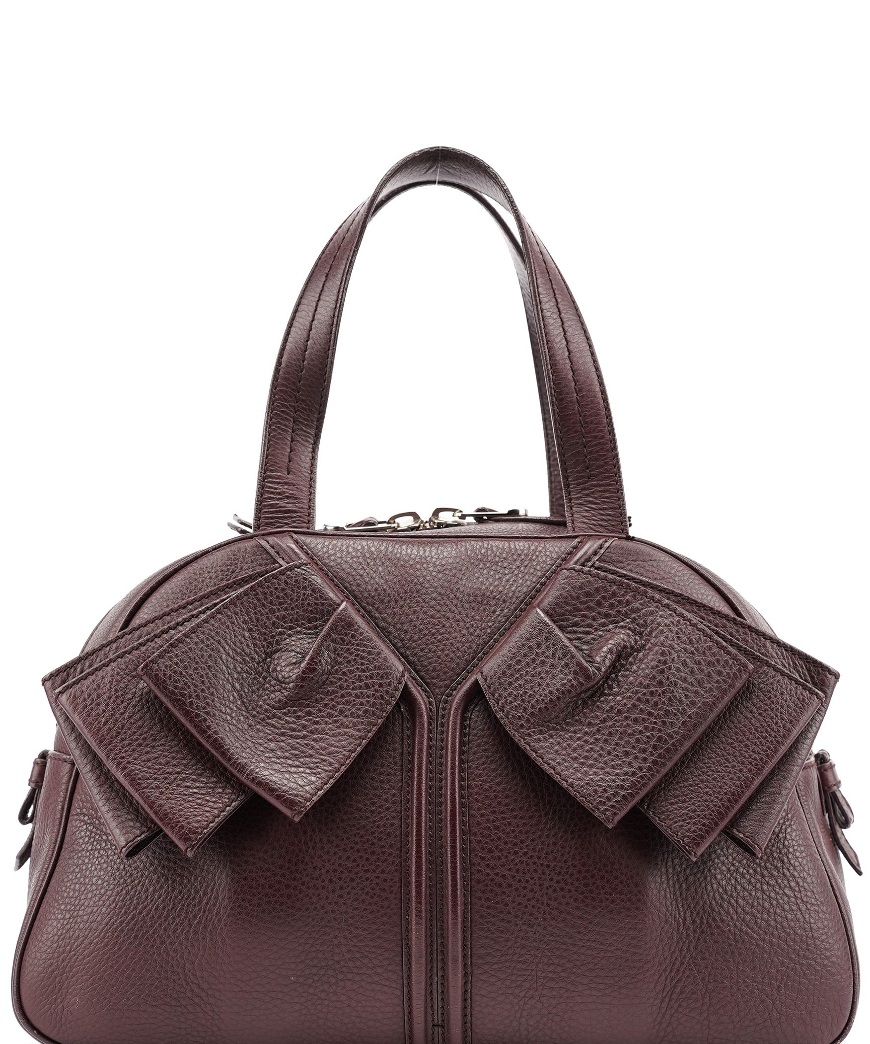 Yves Saint Laurent Dark Purple Leather Bow Tote Bag