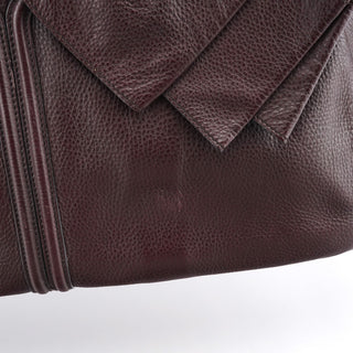 Yves Saint Laurent Dark Purple Leather Bow Tote Bag