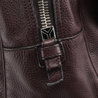 Yves Saint Laurent Dark Purple Leather Bow Tote Bag