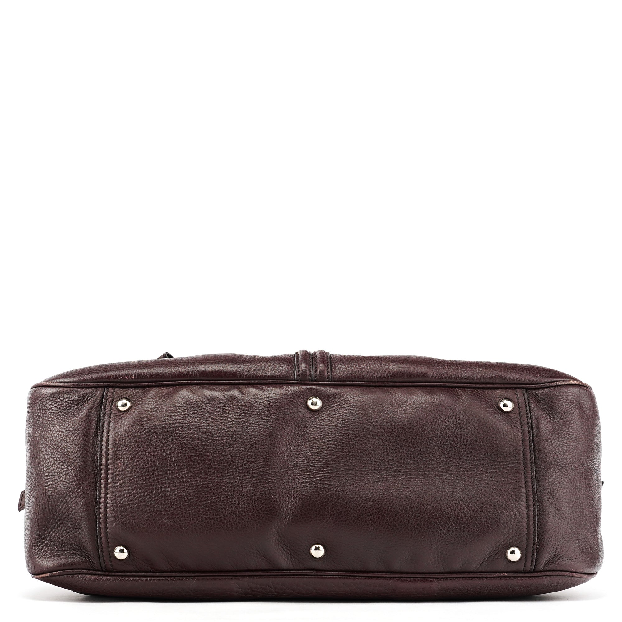 Yves Saint Laurent Sac cabas à nœuds en cuir violet foncé