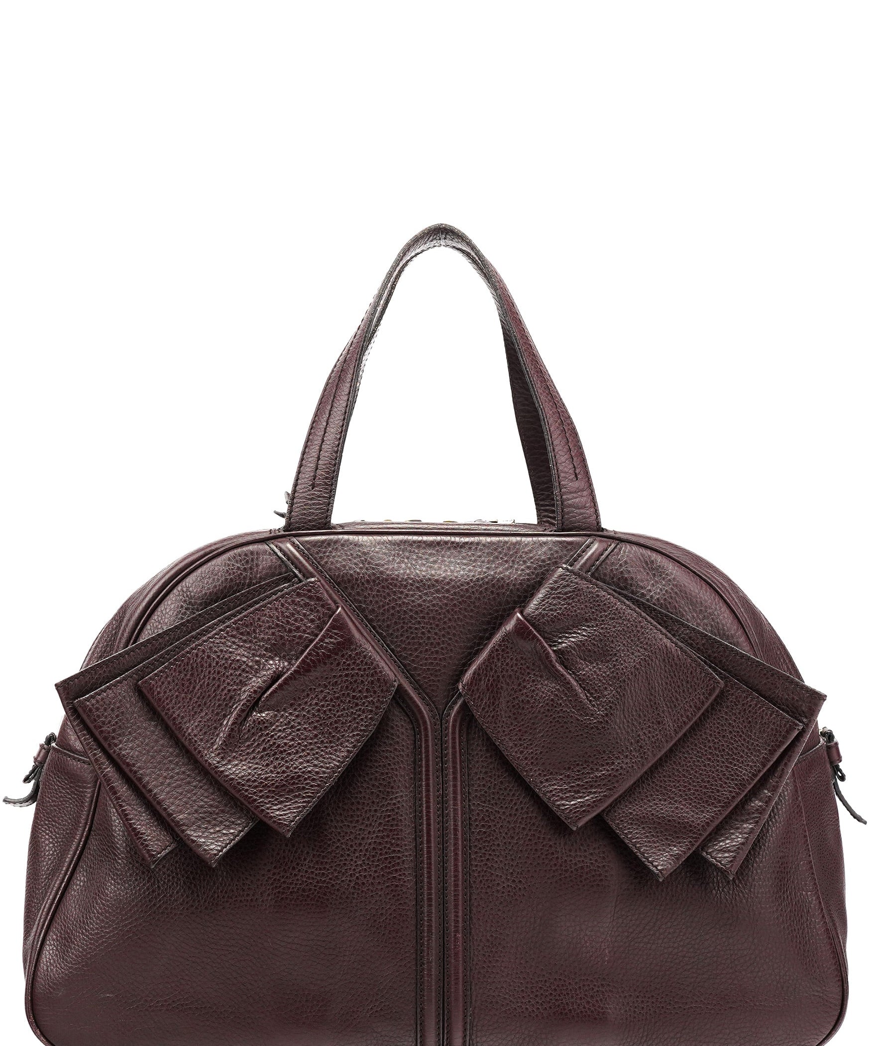 Yves Saint Laurent Dark Purple Leather Bow Tote Bag