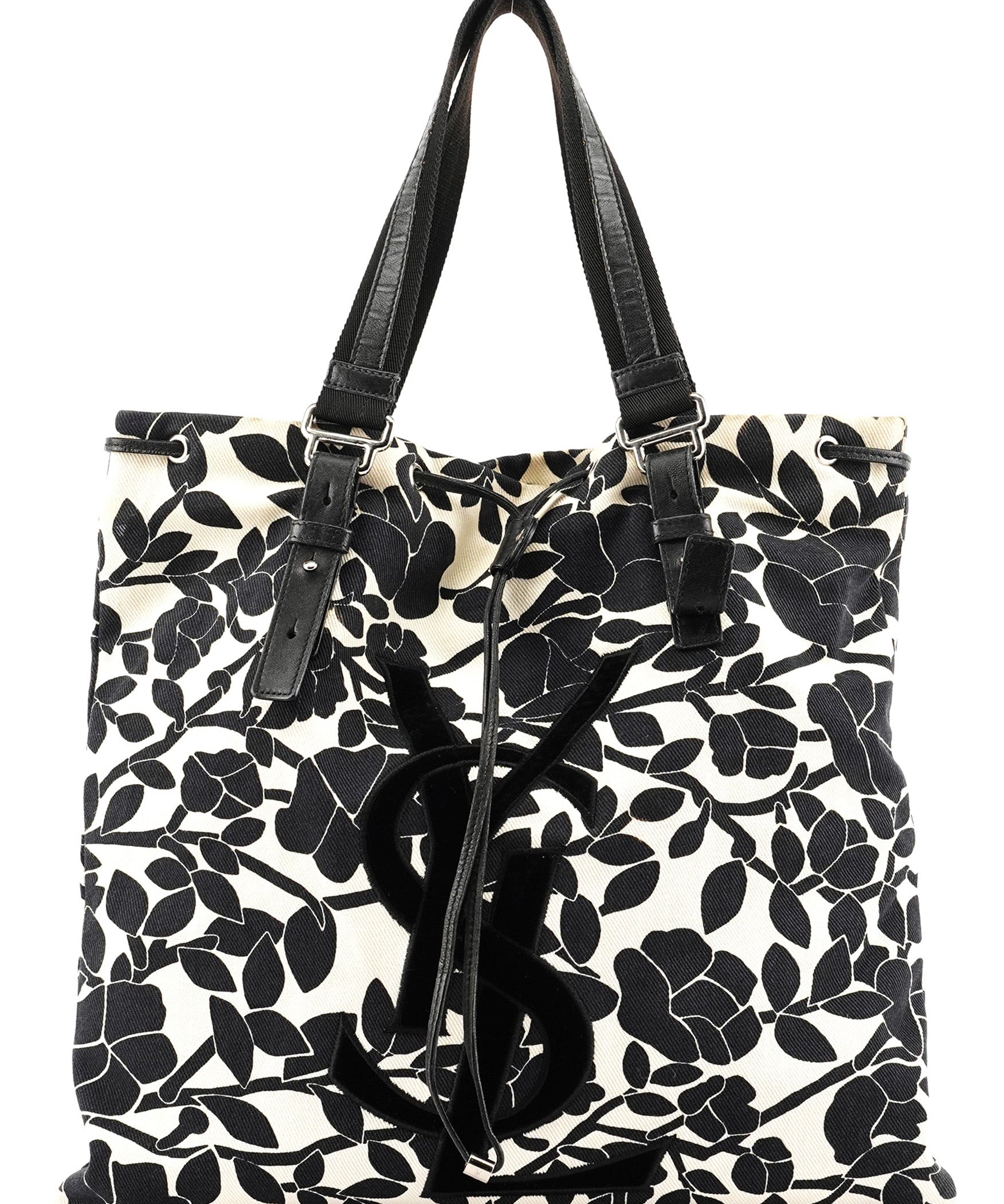 Yves Saint Laurent Floral Canvas YSL Tote Bag