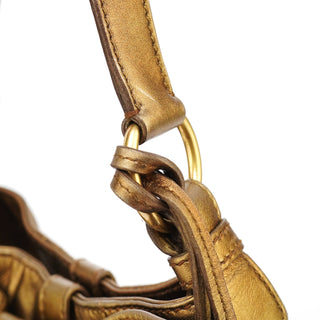 Yves Saint Laurent Gold Calfskin Bow Mini Shoulder Bag