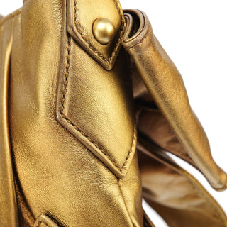 Yves Saint Laurent Gold Calfskin Bow Mini Shoulder Bag