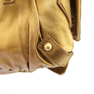 Yves Saint Laurent Gold Calfskin Bow Mini Shoulder Bag
