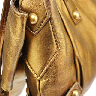 Yves Saint Laurent Gold Calfskin Bow Mini Shoulder Bag