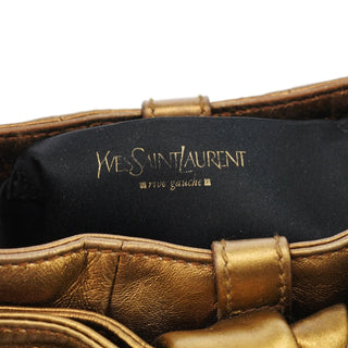 Yves Saint Laurent Gold Calfskin Bow Mini Shoulder Bag
