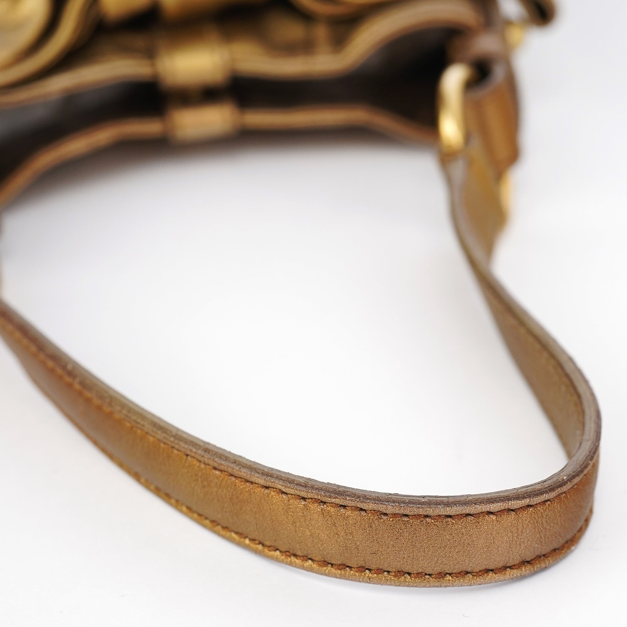 Yves Saint Laurent Gold Calfskin Bow Mini Shoulder Bag