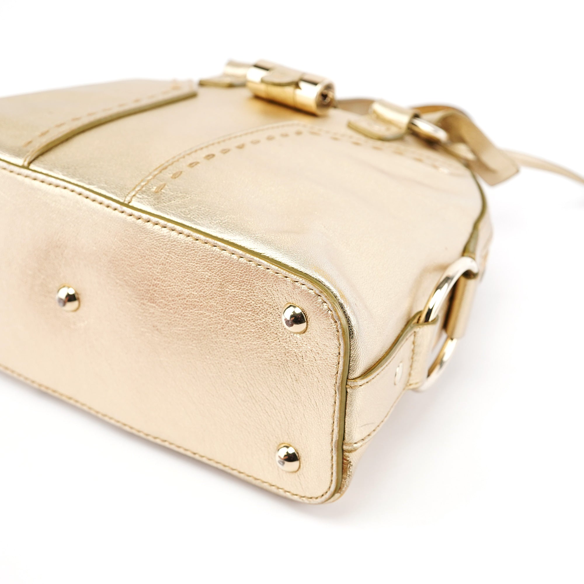 Yves Saint Laurent Gold Leather Muse Tote Bag