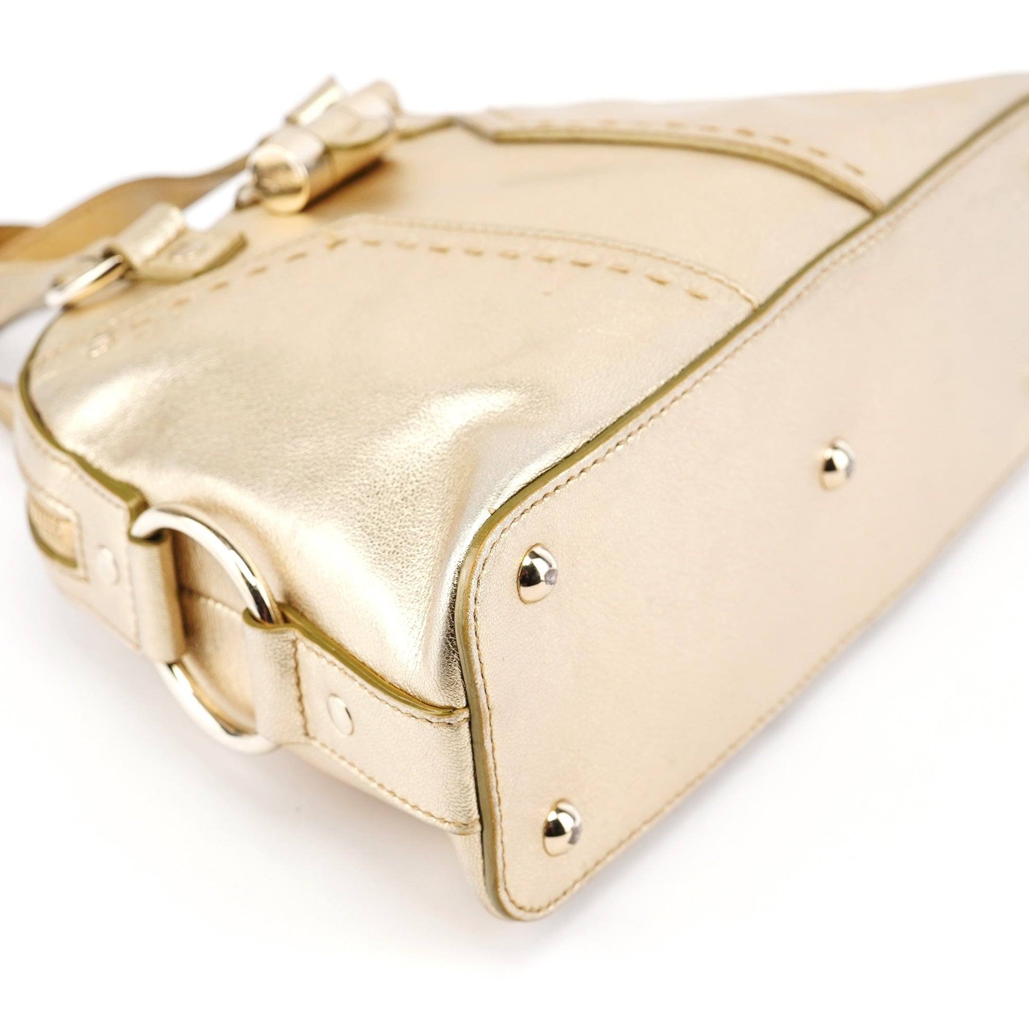 Yves Saint Laurent Gold Leather Muse Tote Bag