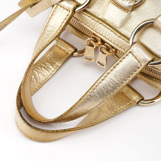 Yves Saint Laurent Gold Leather Muse Tote Bag