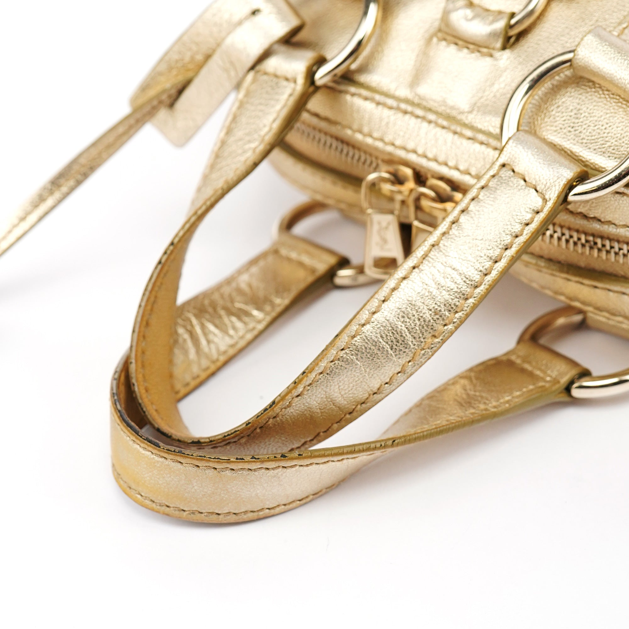 Yves Saint Laurent Gold Leather Muse Tote Bag