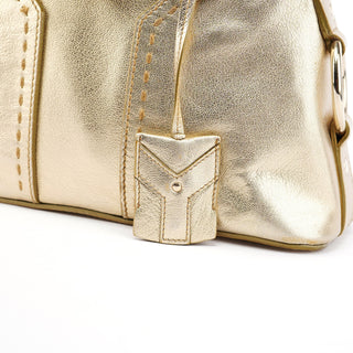 Yves Saint Laurent Gold Leather Muse Tote Bag