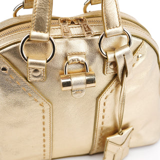 Yves Saint Laurent Gold Leather Muse Tote Bag