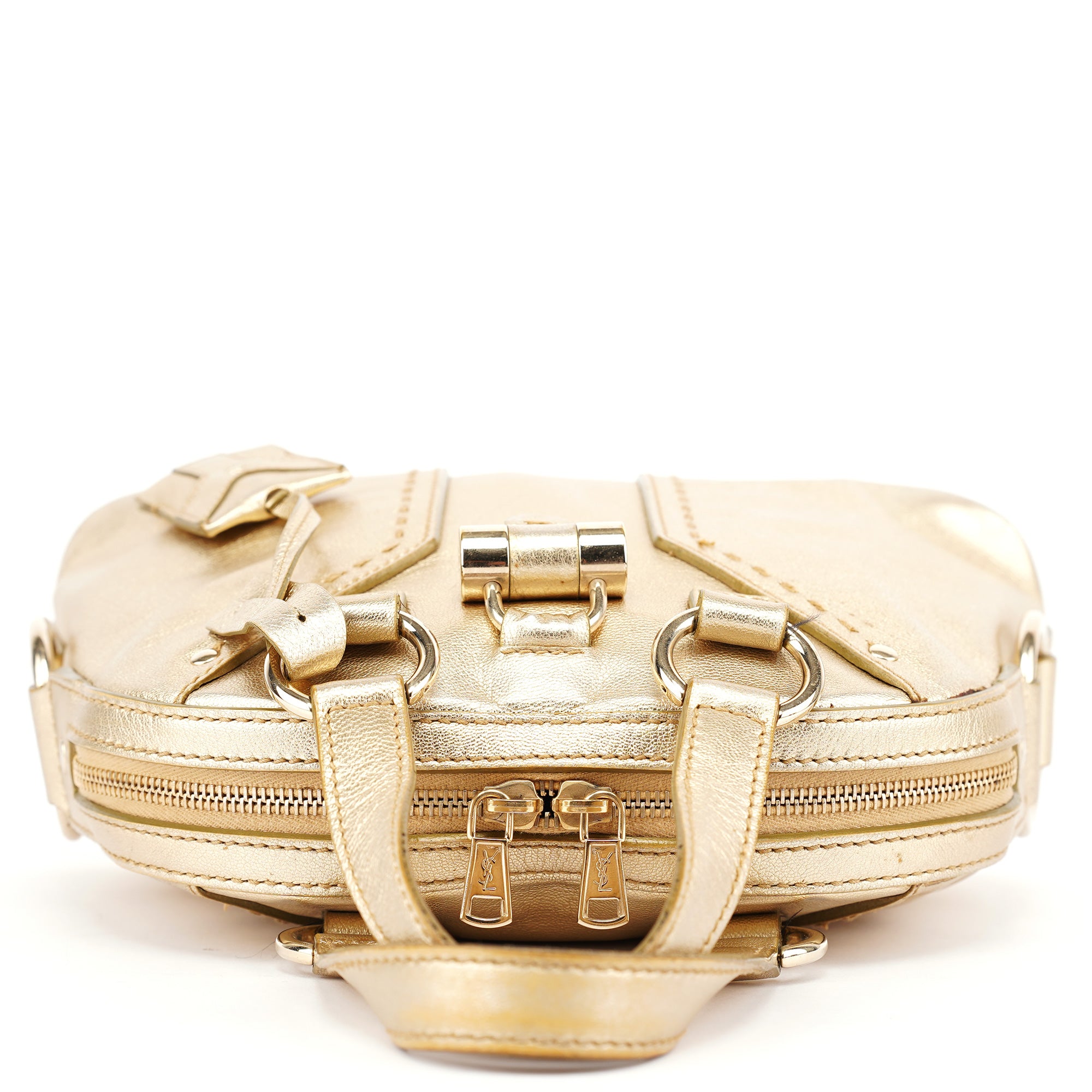 Yves Saint Laurent Gold Leather Muse Tote Bag
