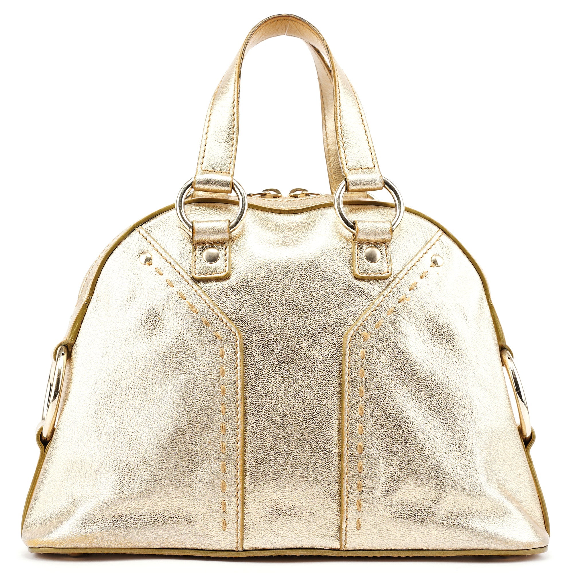 Yves Saint Laurent Gold Leather Muse Tote Bag