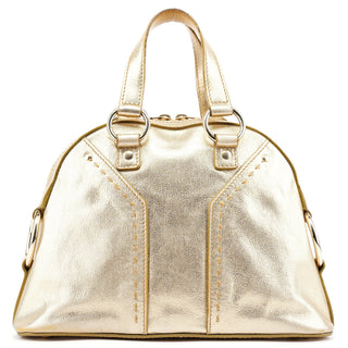 Yves Saint Laurent Gold Leather Muse Tote Bag