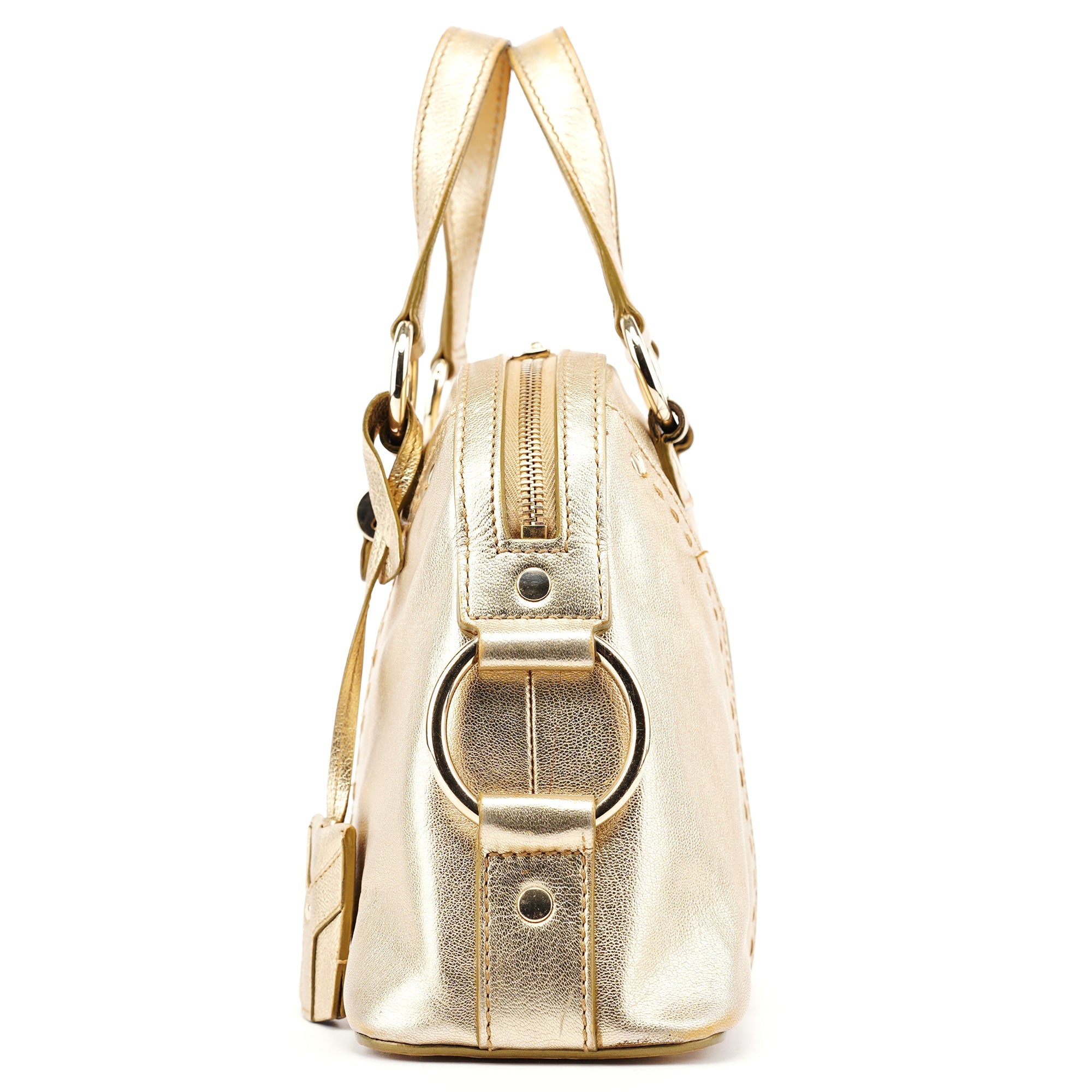 Yves Saint Laurent Gold Leather Muse Tote Bag