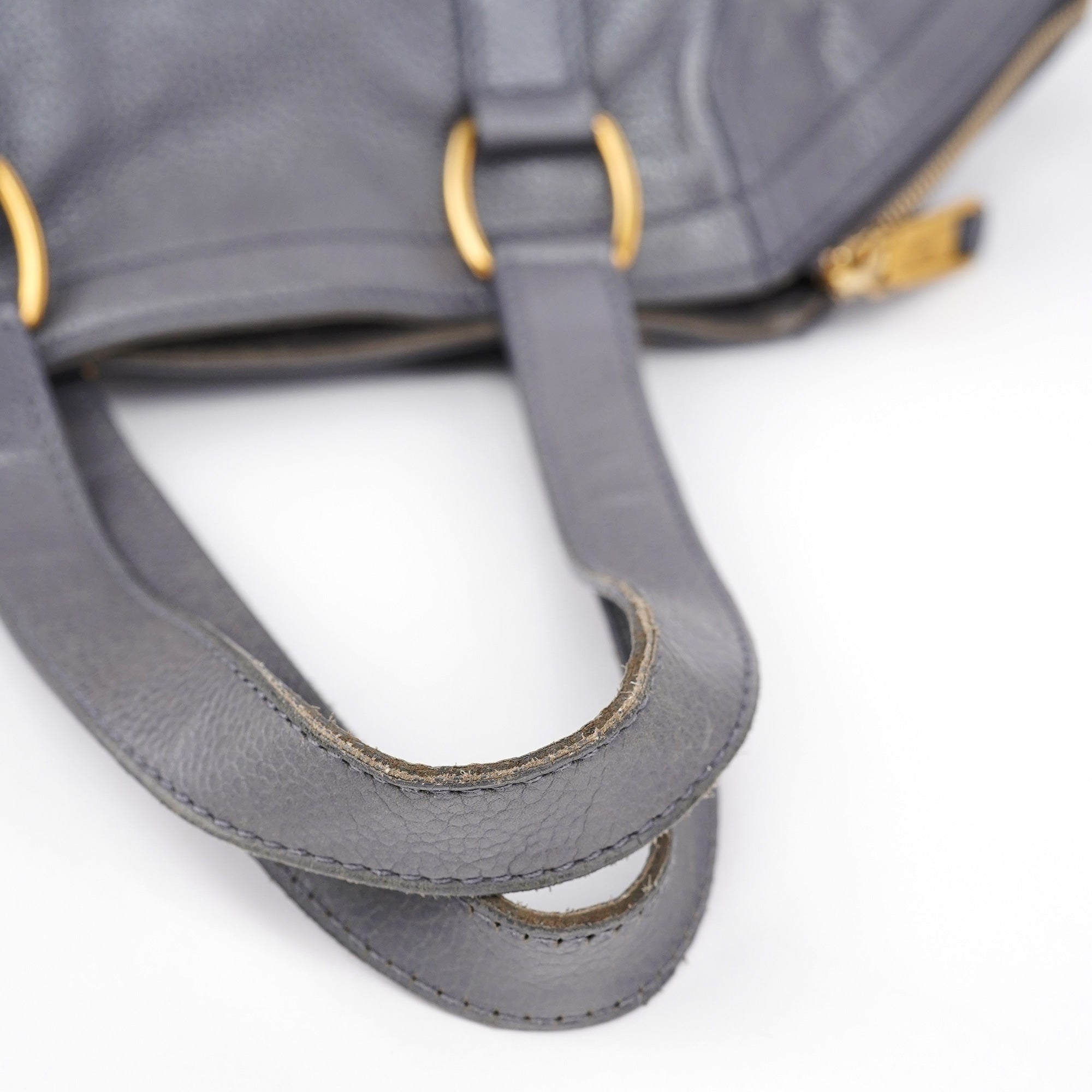 Yves Saint Laurent Grey Leather Downtown Tote Bag