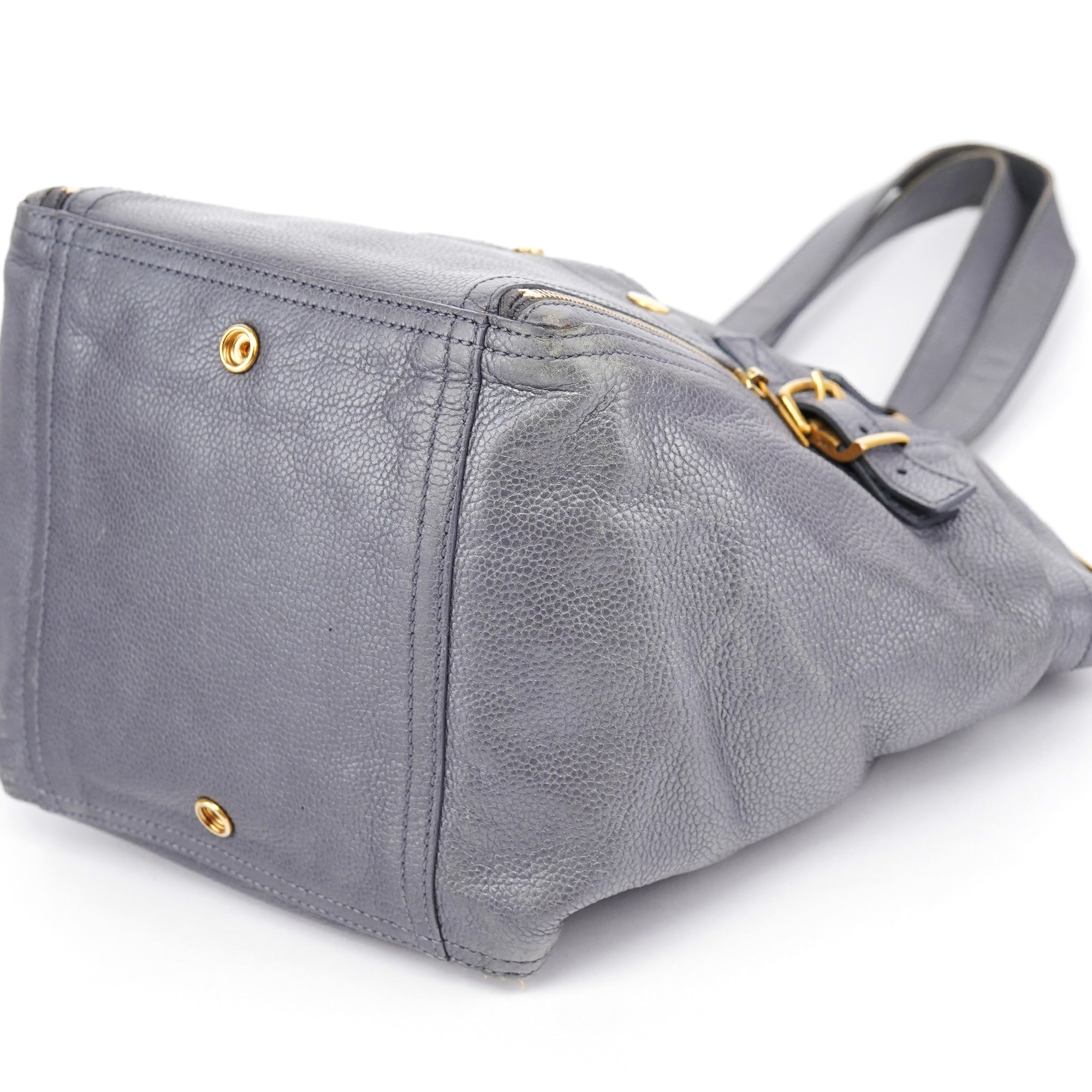 Yves Saint Laurent Grey Leather Downtown Tote Bag
