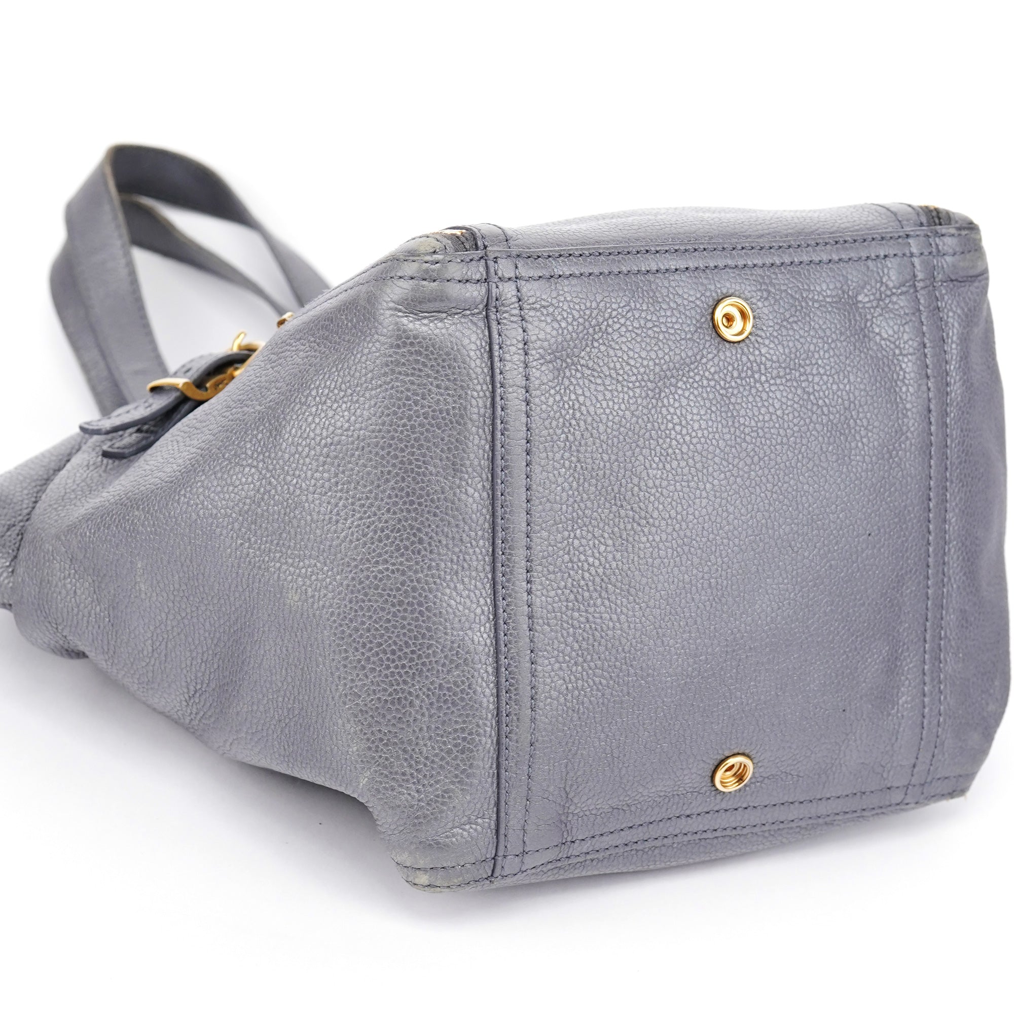 Yves Saint Laurent Grey Leather Downtown Tote Bag