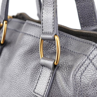 Yves Saint Laurent Grey Leather Downtown Tote Bag