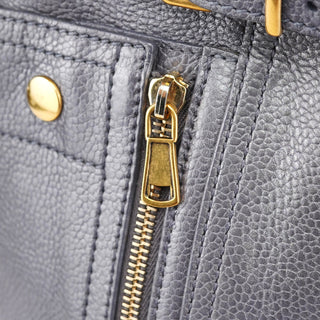 Yves Saint Laurent Grey Leather Downtown Tote Bag