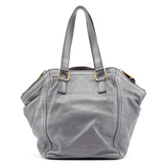 Yves Saint Laurent Grey Leather Downtown Tote Bag