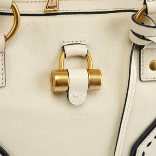 Yves Saint Laurent Ivory Leather Muse Tote Bag