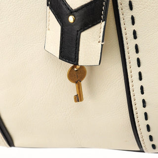 Yves Saint Laurent Ivory Leather Muse Tote Bag