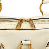 Yves Saint Laurent Ivory Leather Muse Tote Bag